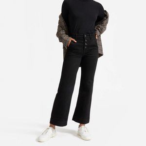 Everlane Button-Fly Wide-Leg Jean in Black, size 27 Reg